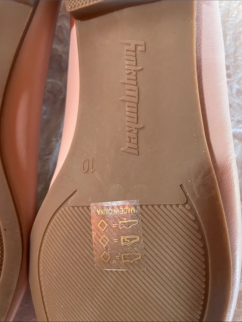 FUNKYMONKEY Women's Pointed-Toe Ballet Flats in Blush Pink NWOT Sz 10